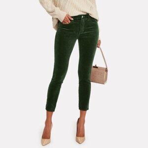 L'Agence Margot High Rise Skinny Corduroy Pants in Moss